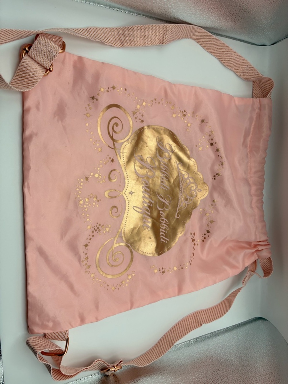 Disney Parks Bibbidi Bobbidi Boutique Salon BBB Drawstring Tote Bag